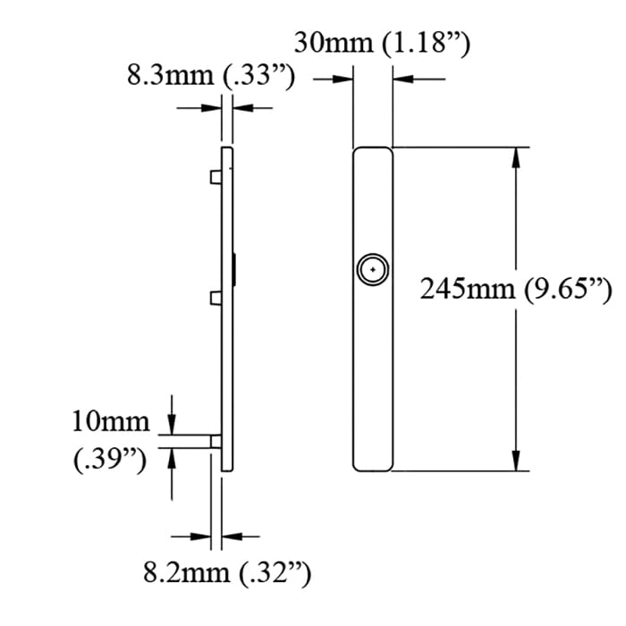 Hoppe Aluminum Exterior Backplate 2246 for Inactive Handlesets – Silver