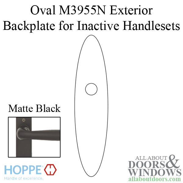 Hoppe Oval Exterior Backplate M3955N – Matte Black