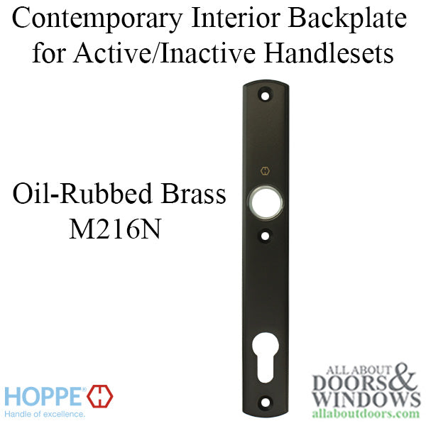Hoppe Contemporary Interior Backplate M216N – 92mm PZ, Oil-Rubbed Brass