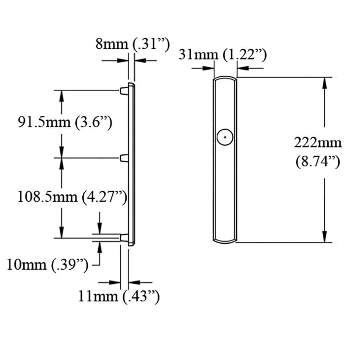 Hoppe Contemporary Exterior Backplate M216N – Rustic Umber