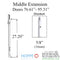 Hoppe Middle Extension for Active Shootbolt – 27.20" Length, 16mm Faceplate