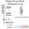Hoppe Active Swing Hook Bottom Gear – 35mm Backset, 92mm PZ, 36" Handle Height
