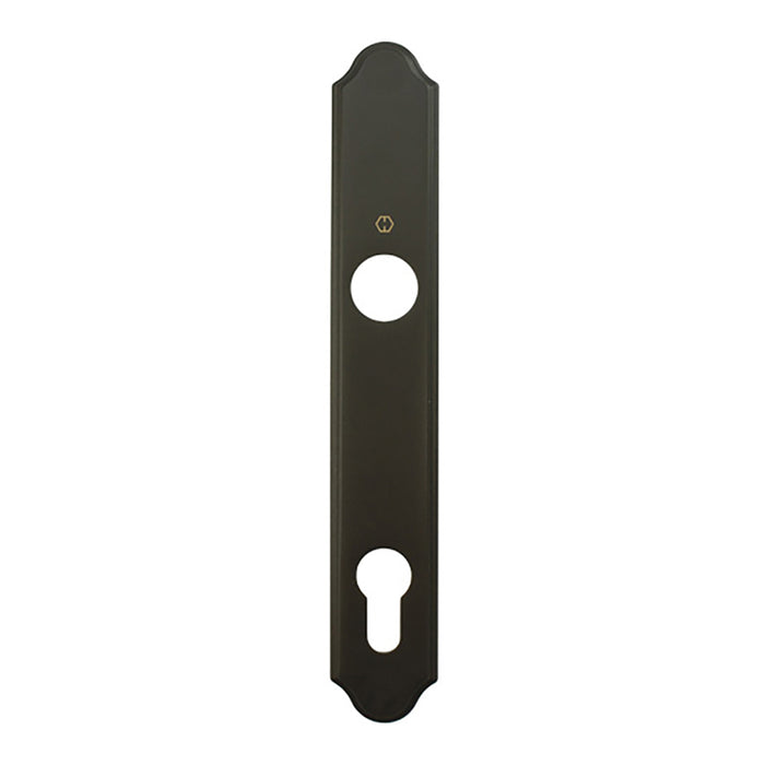 Hoppe Traditional Exterior Backplate M374N for Active Handlesets – 92mm PZ, Rustic Umber