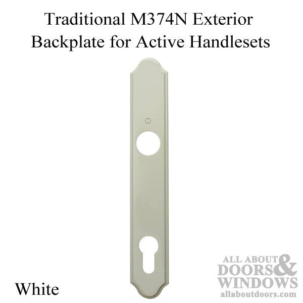 Hoppe Traditional Exterior Backplate for Active Handlesets – 92mm PZ, White