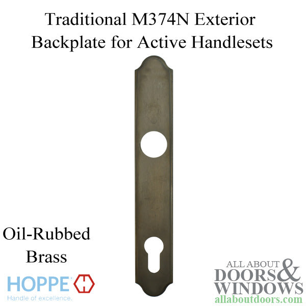 Hoppe Traditional Exterior Backplate M374N – 92mm PZ, Oil-Rubbed Brass
