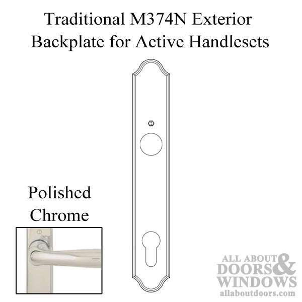 Hoppe Traditional Exterior Backplate for Active Handlesets – 92mm PZ, Polished Chrome