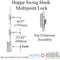 Hoppe HLS9000 Manual Top Extension – 16mm Faceplate, Dual Swing Hooks, 68.7" Length