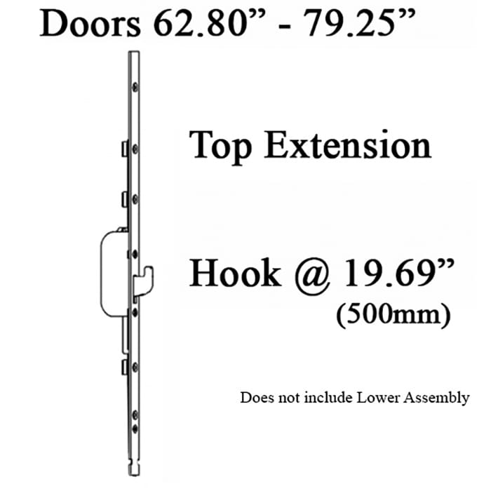 Hoppe Top Extension – 16mm Faceplate, 1 Swing Hook at 19.69"