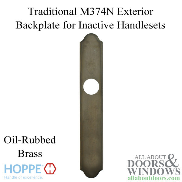 Hoppe Traditional Exterior Backplate for Inactive Handlesets – Oil-Rubbed Brass