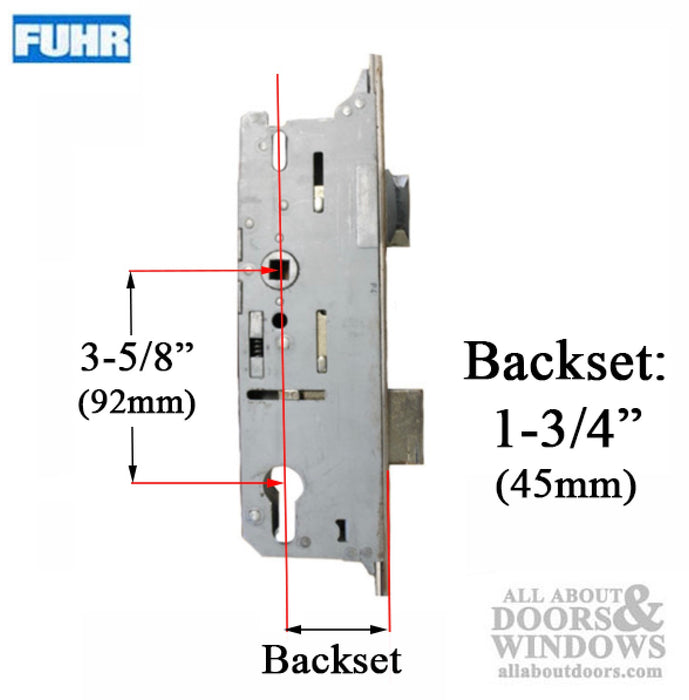 Fuhr Multisafe Manual Gear with 2 Hooks for 82-9/16" Doors – 45mm Backset, 92mm PZ