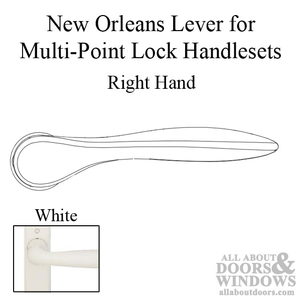 Hoppe New Orleans Lever Handle – Right Hand, White