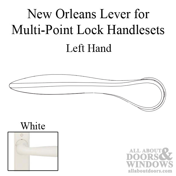 Hoppe New Orleans Lever Handle – Left Hand, White