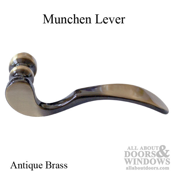Hoppe Munchen Lever Handle – Right Hand, Antique Brass