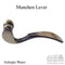 Hoppe Munchen Lever Handle – Right Hand, Antique Brass