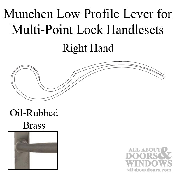 Hoppe Munchen Low-Profile Lever Handle – Right Hand, Oil-Rubbed Brass
