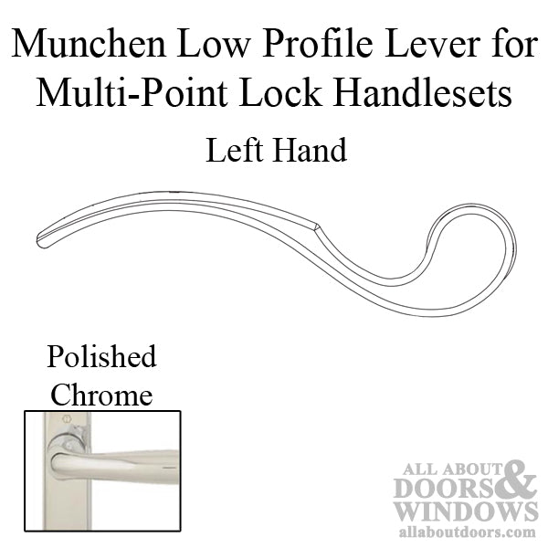 Hoppe Munchen Low-Profile Lever Handle – Left Hand, Polished Chrome
