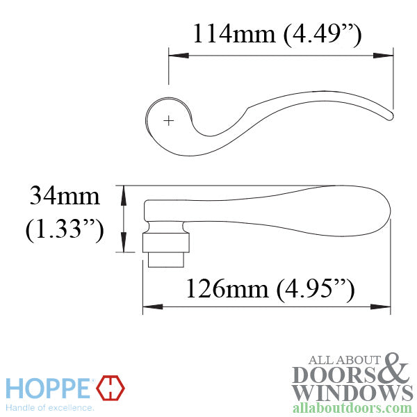 Hoppe Munchen Low-Profile Lever Handle – Right Hand, Satin Nickel