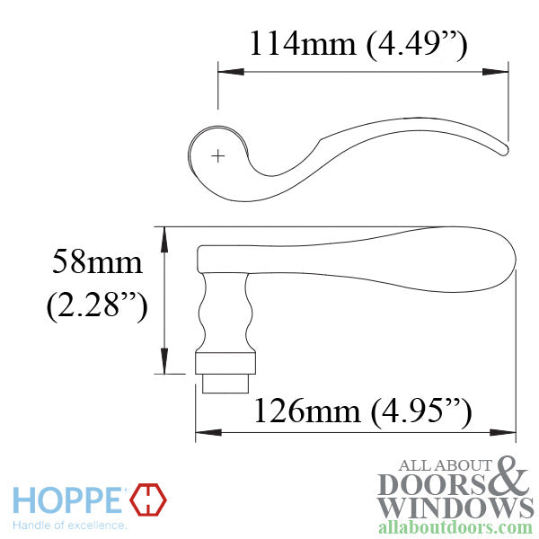 Hoppe Munchen Lever Handle – Right Hand, White