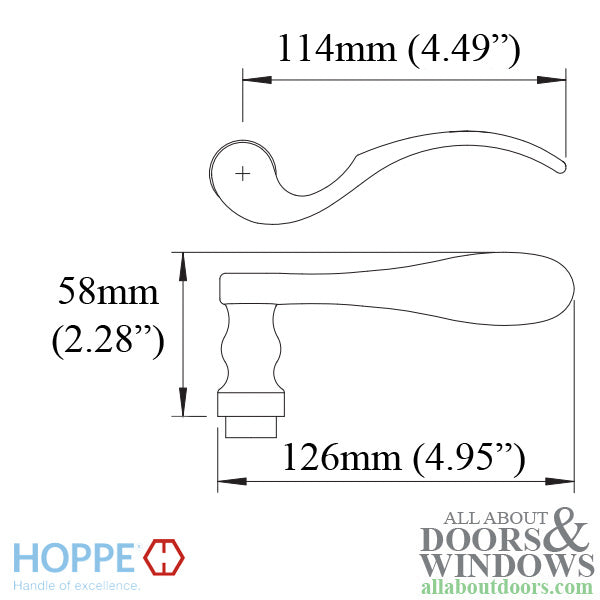 Hoppe Munchen Lever Handle – Left Hand, Antique Brass