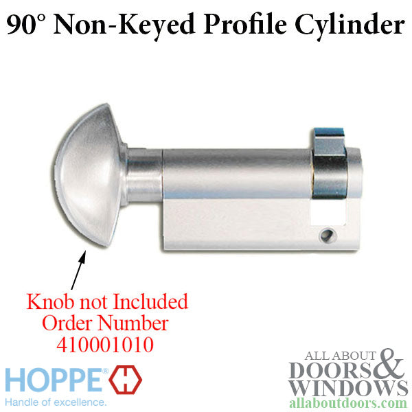 Hoppe Non-Keyed Profile Cylinder – 90-Degree Crescent Knob, 2-3/4" Door