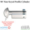 Hoppe Non-Keyed Profile Cylinder – 90-Degree Crescent Knob, 2-3/4" Door