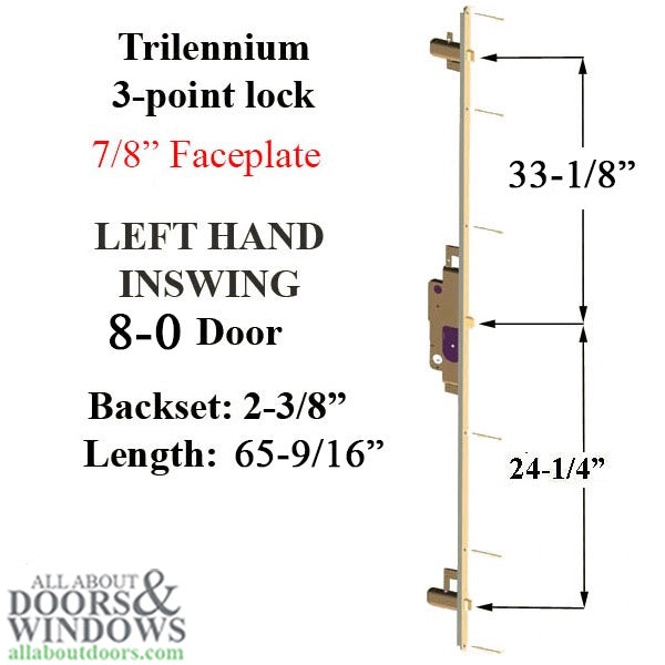 Trilennium 3070 Series Multipoint Lock – 60mm Backset, Left-Hand Inswing