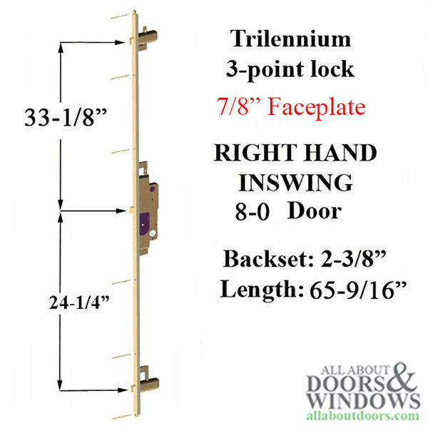 Trilennium 3070 Series Multipoint Lock – 60mm Backset, Right-Hand Inswing