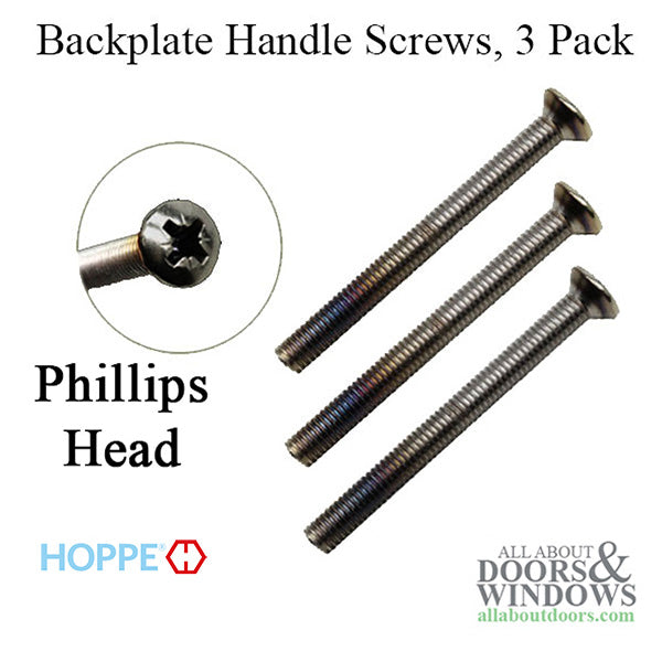 Hoppe M5 Handleset Screws – 80mm, Matte Black, 3-Pack