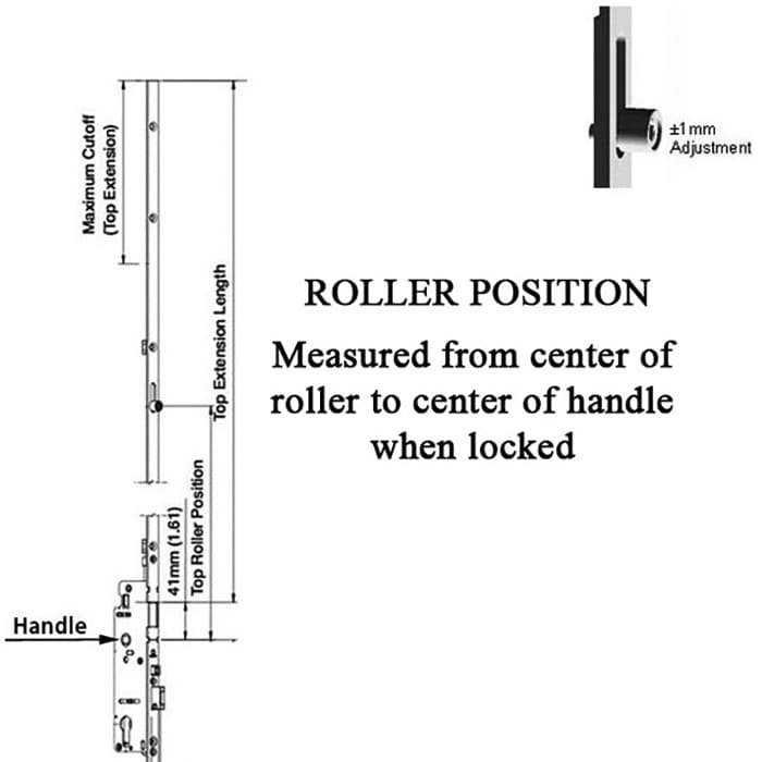 Hoppe HLS9000 Top Extension for Eagle Doors – 16mm Faceplate, 55.59" Length