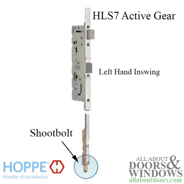 Hoppe HLS 7 Active Shootbolt Lock – 45mm Backset, 36" Handle Height, Left Hand