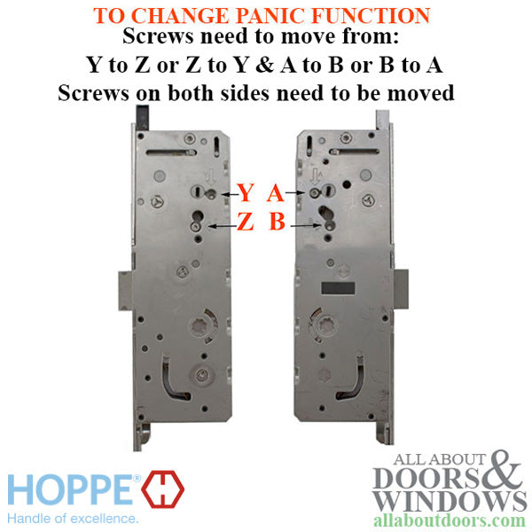 Hoppe HLS7 Multipoint Lock Gear with Shootbolt – 45mm Backset, 92mm PZ, 36" Handle Height
