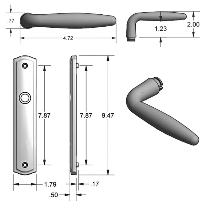 Amesbury 800C Regency Dummy Handleset – 92mm PZ, Solid Brass