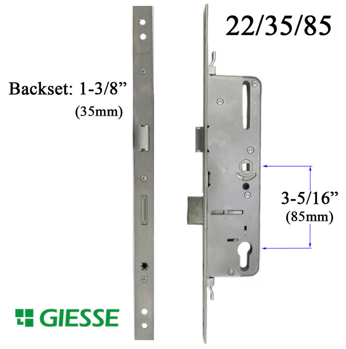 Giesse INOX Multipoint Lock Case – 35mm Backset, 85mm PZ