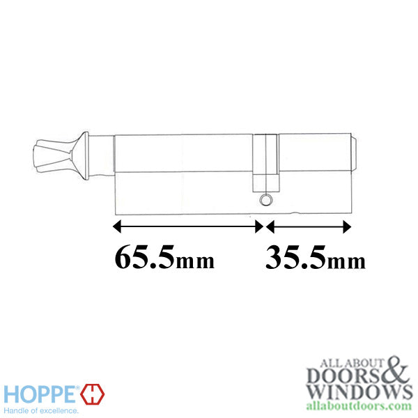 Euro Profile Cylinder – 65.5/35.5mm, 101mm Length, Crescent Knob