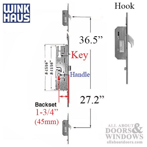 Winkhaus One Motion Lock (OML) Replacement – 45mm Backset, 92mm PZ, Key Above Handle