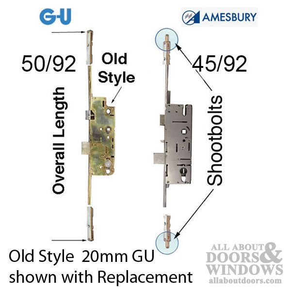 GU Multipoint Lock for Superior Doors – 50mm Backset, 20mm Faceplate (Discontinued)