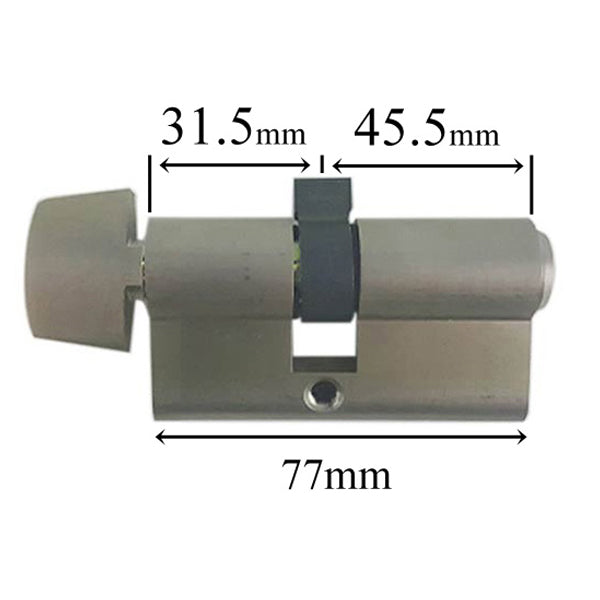 Hoppe Euro Profile Cylinder with D-Knob – 77mm Housing, Schlage SC1 Keyway