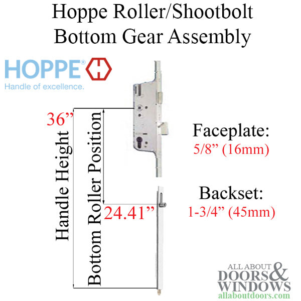 Hoppe HLS9000 Multipoint Lock – 45mm Backset, 92mm PZ, Roller/Shootbolt