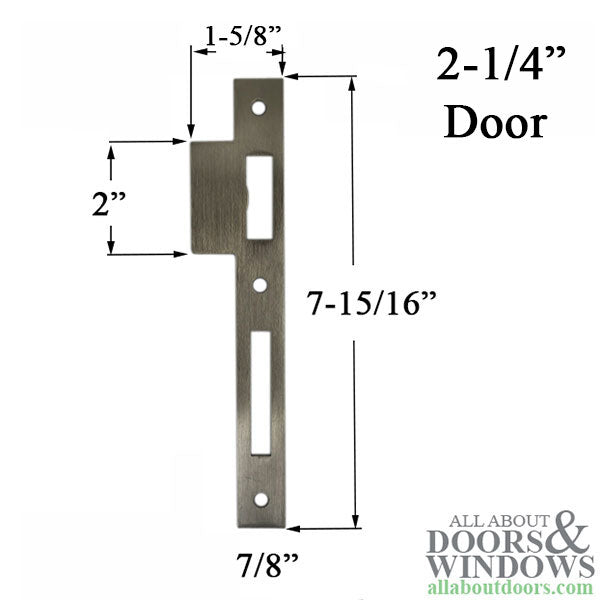 Flush Strike Plate for 2-1/4" Doors – Brass
