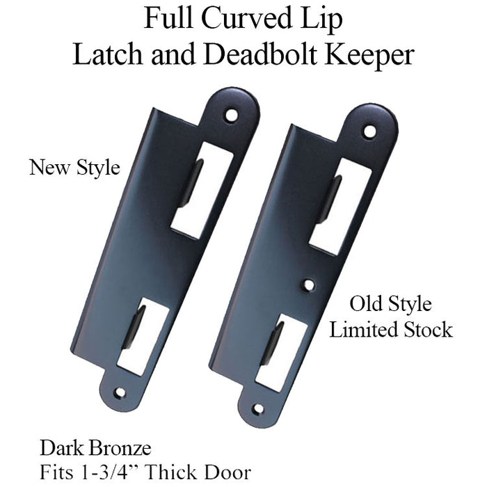 G-U/Ferco Latch and Deadbolt Keeper – 1-3/4" Door, Dark Bronze