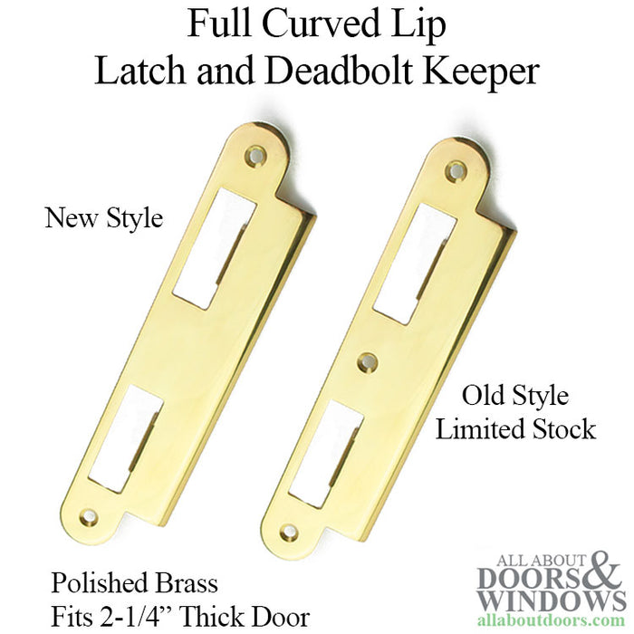 GU/Ferco Latch and Deadbolt Keeper for 2-1/4" Doors – Polished Brass