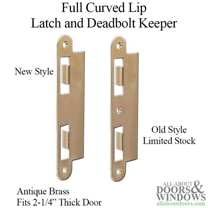 GU Ferco Latch and Deadbolt Keeper for 2-1/4" Doors – Antique Brass