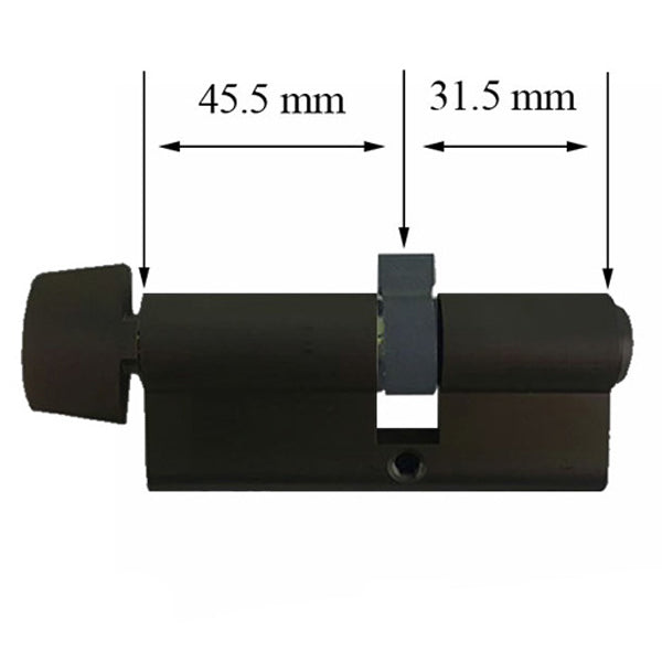 Hoppe Euro Profile Keyed Cylinder with D-Knob – 3" Housing, Schlage SC1 Keyway