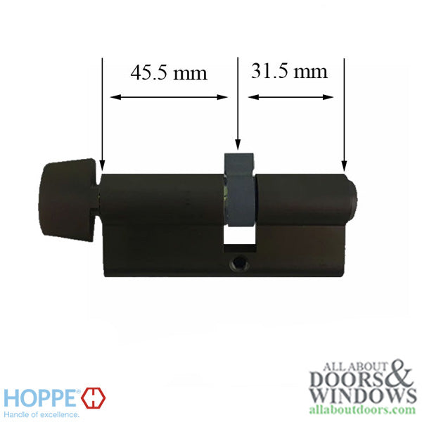 Hoppe Euro Profile Keyed Cylinder with D-Knob – 3" Housing, Schlage SC1 Keyway