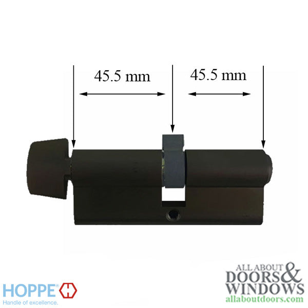Hoppe Euro Profile Cylinder with D-Knob – 91mm Housing, Schlage SC1 Keyway