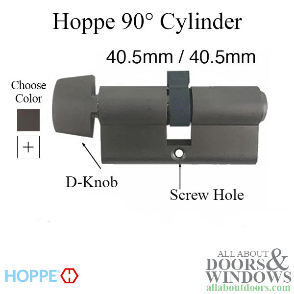 Hoppe Dallas D-Knob Keyed Cylinder – 40.5/40.5, Dark Bronze Metallic