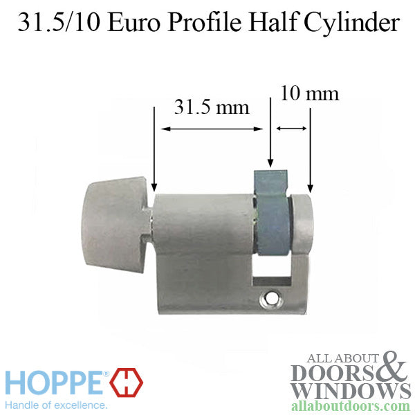 Hoppe Euro Profile Cylinder with D-Knob – 2-1/2" Housing, Schlage SC1 Keyway