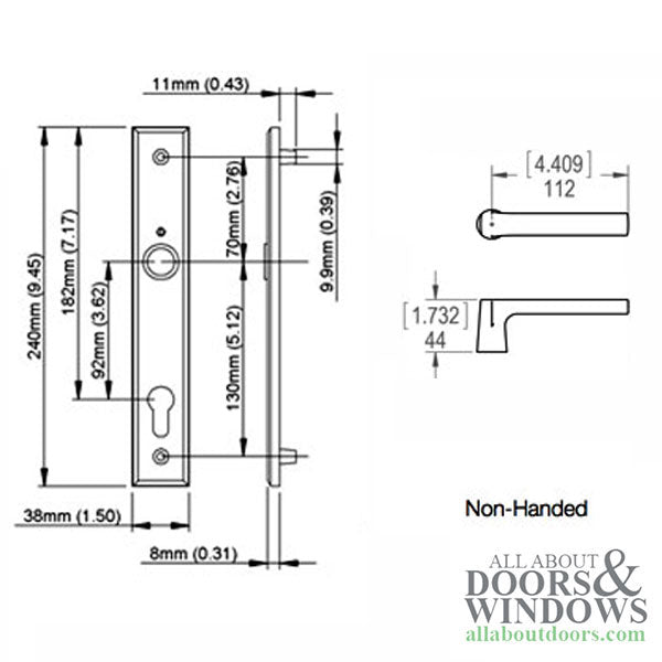 Hoppe Dallas Inactive Door Trim Set – Rustic Umber