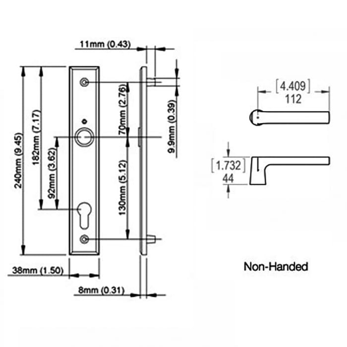 Hoppe Dallas Inactive Door Trim Set – Matte Black