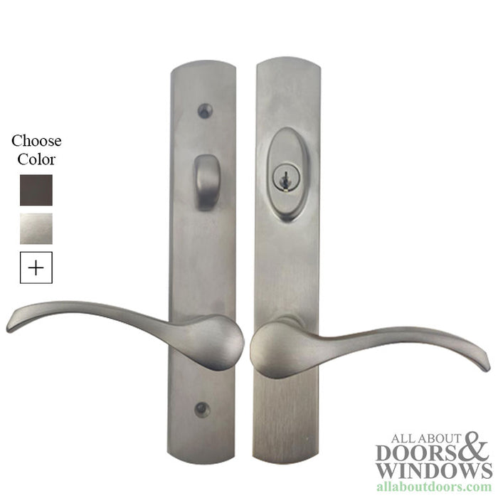 Expressions 10" Non-Handed Handle Set for Hinged Doors – Transitional Curved Levers
